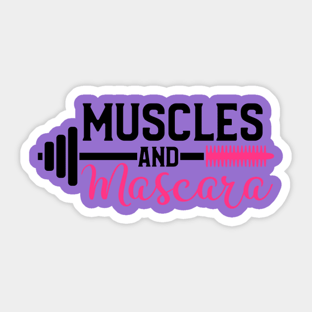 Muscles and Mascara Sticker by  Dynamic Diva Designs